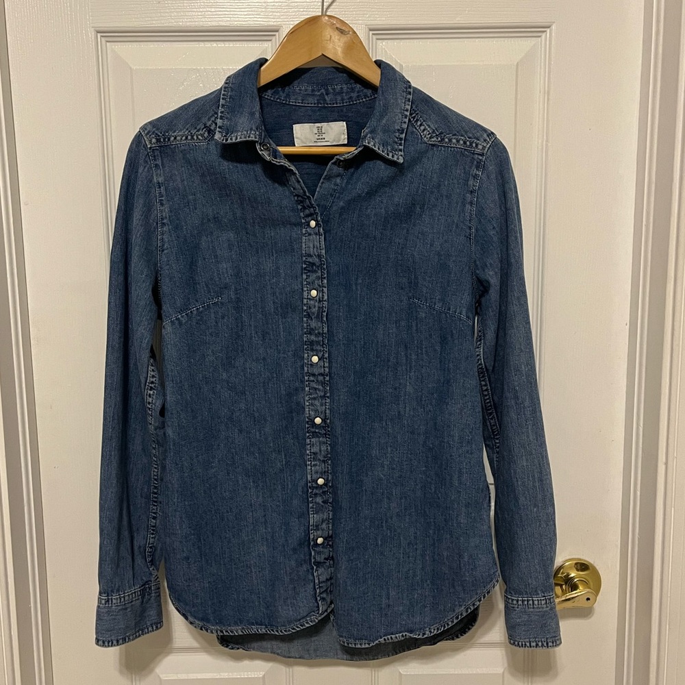 H&M &Denim Blue Jean Denim Shirt